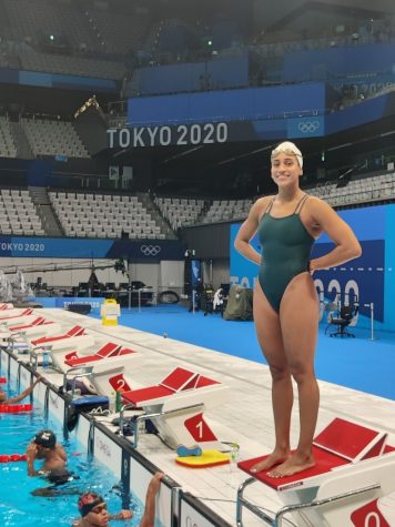 Julimar Avila prepares to race at the Tokyo Olympic games.
