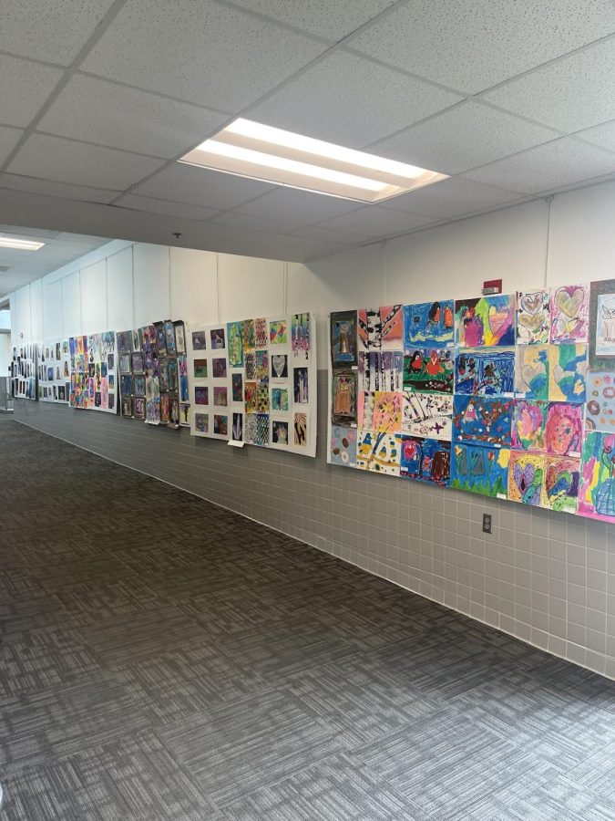 Art show in the science wing of WHS.