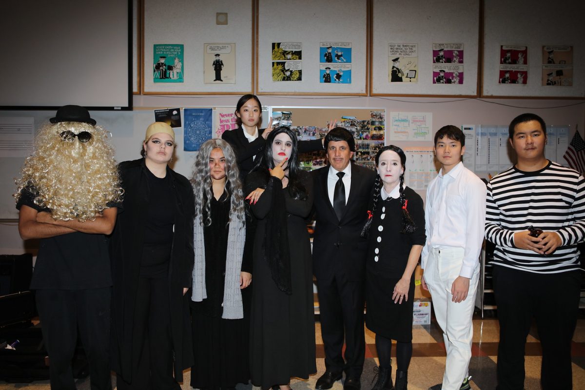 Wind Ensemble officers dressed as the Addams Family, 2022