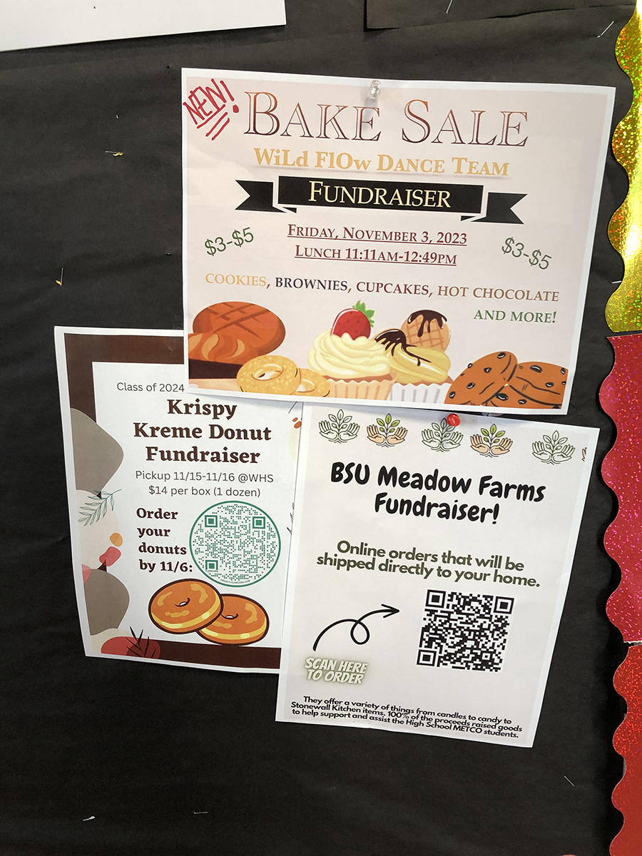 Posters of recent fundraisers 