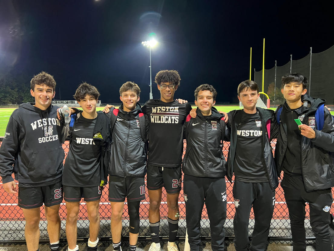 Senior varsity soccer team after practice