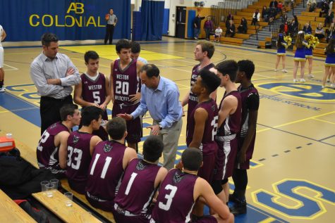 First coaches up the wildcats in their gritty 65-54 win over Acton-Boxborough as the wildcats collect their first win of the year. PHOTO