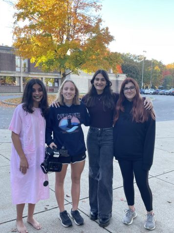 Haunted house team members, Alessandra Gavris, Abigail Galton, Farrah Zerola, and Emma Ricciardi (from left to right)