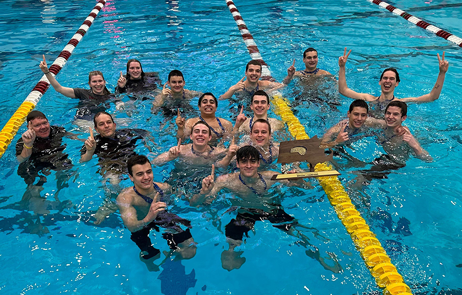 Boys swim team as state champs 