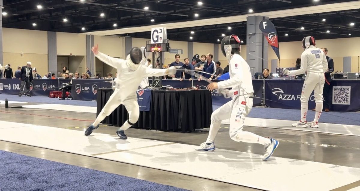 Jonathan Wu in a fencing competition