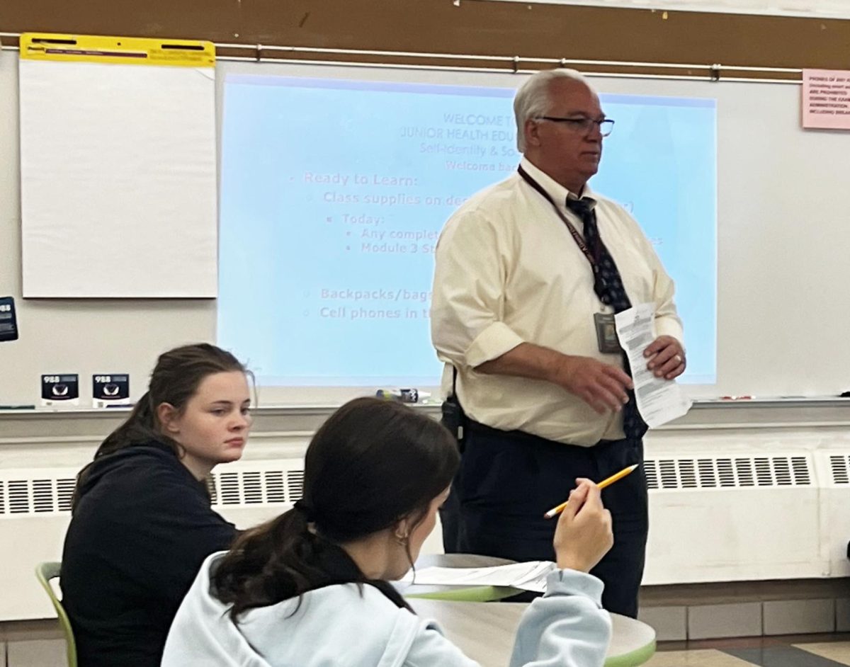 Depicting Finnegan teaching a class